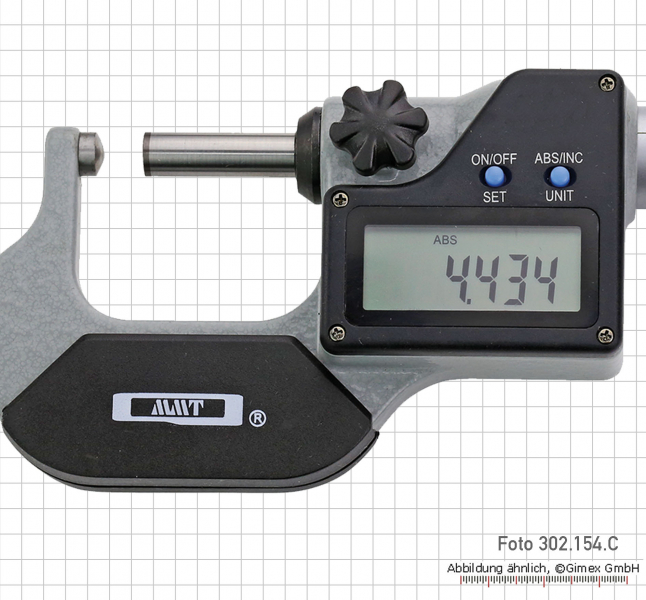 Digital Tube Micrometer, IP65, 0-25 mm, single spherically