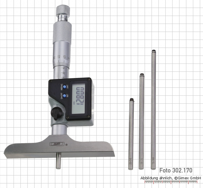 Dig. depth micrometers, IP65, 0 - 100 mm