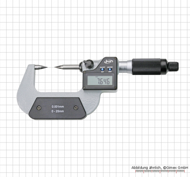 Digital-Messschraube IP65, 2 mm Stg.,   0 - 25 mm