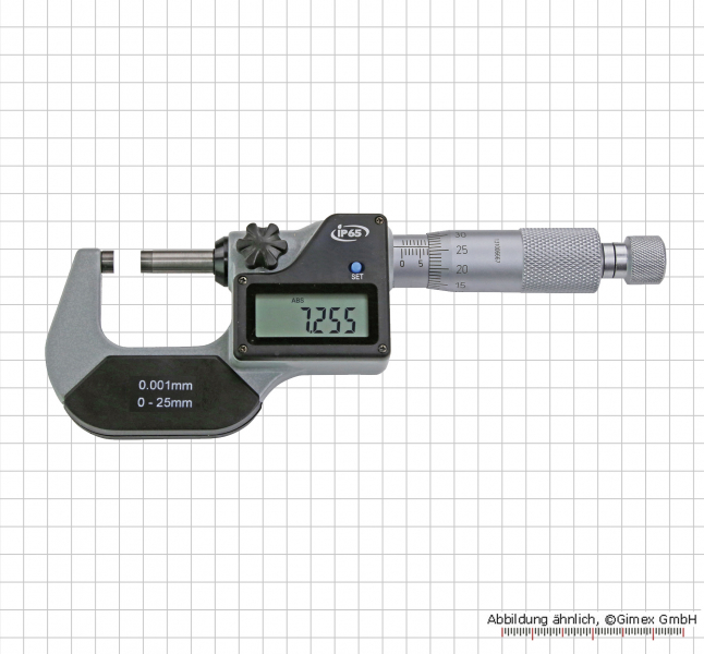 Digital outside micrometer, 0 - 25 mm
