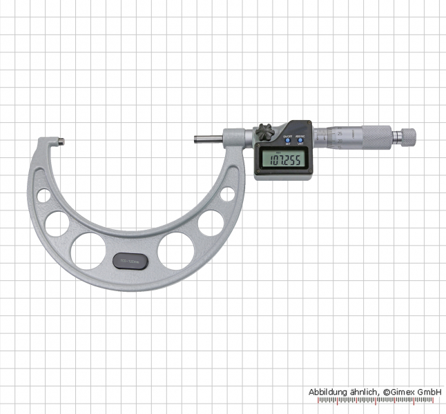 Digital micrometer 100 - 125 mm, ON/OFF/SET+ABS/INC/UNIT