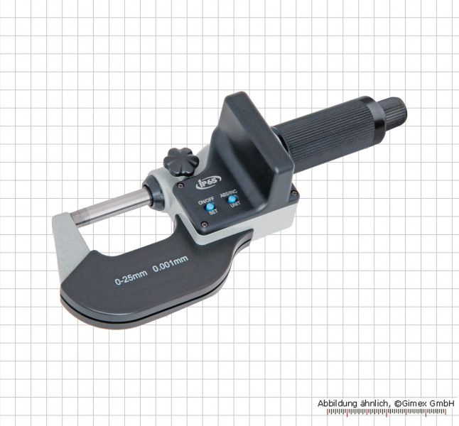 Dig.-Mikrometer für Blechdicke 0 - 25 mm, 2 mm/U, stehend