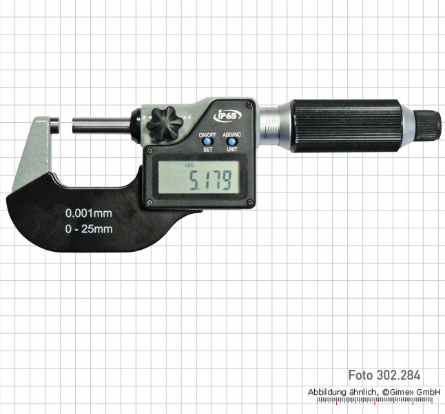 Digital-Messschraube IP65, 2 mm Stg.,  25 - 50 mm