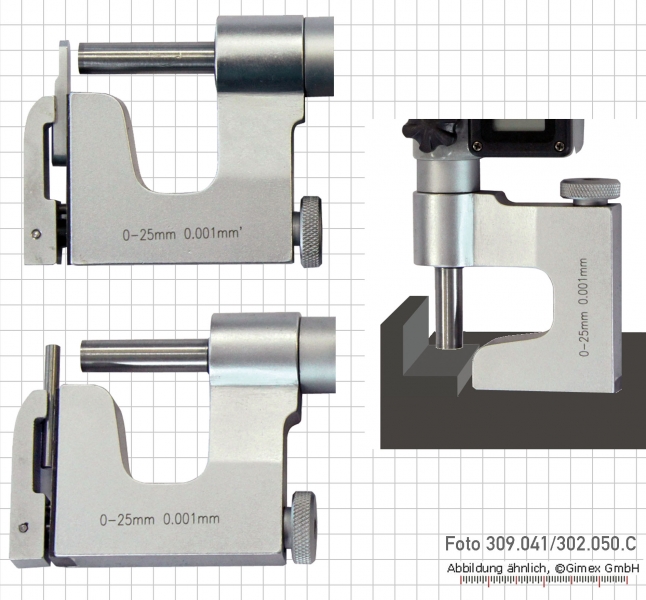Digital universal micrometer, 2 anvils,  0 - 25 mm