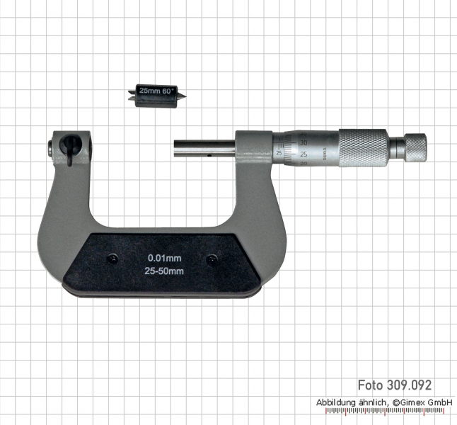 Thread micrometers,  75 - 100 mm