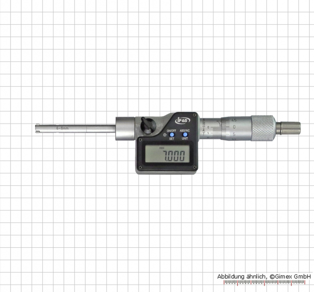 Dig. three point internal micrometer,  6 - 8 mm