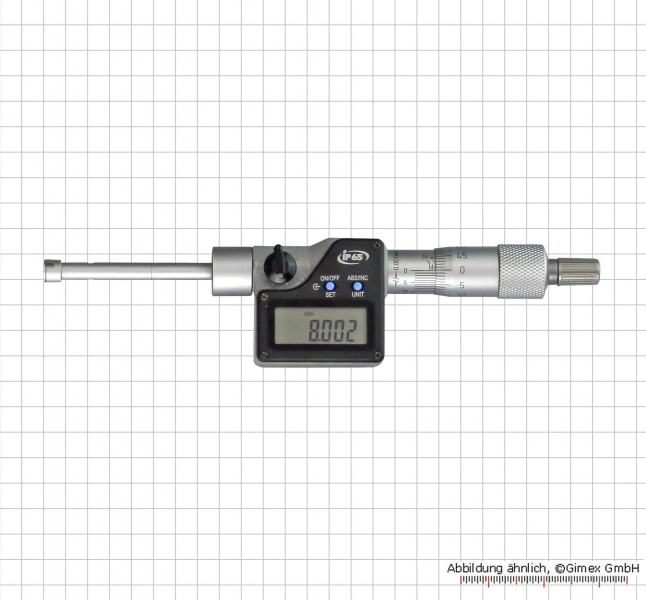 Dig. three point internal micrometer,  8 - 10 mm