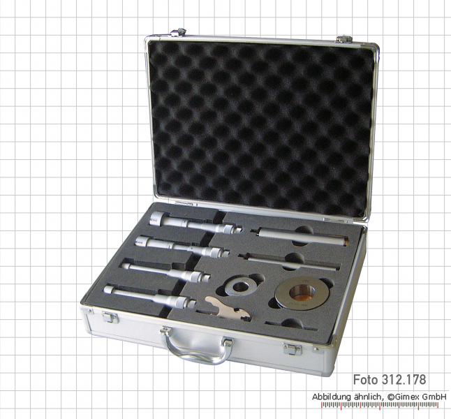Three point internal micrometer set,  6 - 12 mm