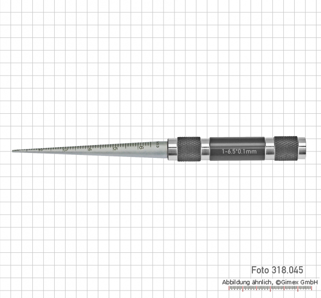 Messkeil aus Stahl, 0,5 - 110 mm, Ablesung 0,1 mm