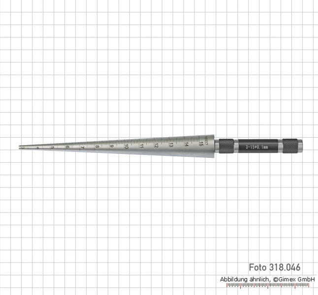 Taper slot gauge, made of steel, 0.5 - 110 mm