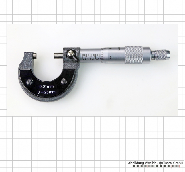 Micrometer, metalic coated,  0 - 25 mm