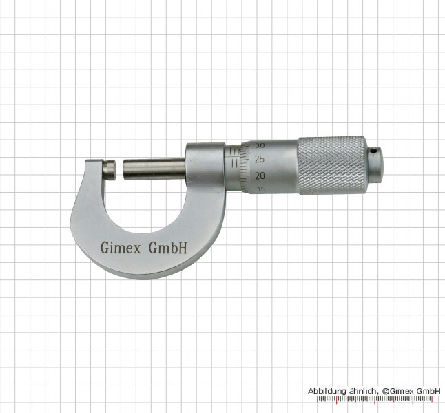 Micrometer, chrome finished,  0 - 15 mm