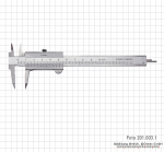 Small vernier caliper, 100 x 0.05 mm, INOX, with narrow jaws