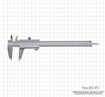 Vernier caliper TOP, 200 x 0,05 mm / 8" x 1/128", screw