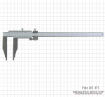 WS-Messschieber, ohne Spitze, leicht, 250 x 80 x 0,05 mm