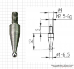 Messeinsatz für Messuhr, kugel, 2 mm