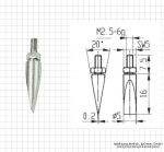 Messeinsatz für Messuhr, keilspitze