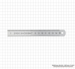 Steel ruler, INOX, rigid pattern,  150x19x1,0 mm