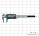 Digital caliper with carbide measuring face 150 mm, IP 67