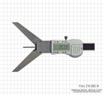 Digital depth caliper, with point ø 2, 25 mm, 90° Base