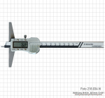 Digital depth caliper with point ø 1.5 mm, 200x 100 mm, metal ca